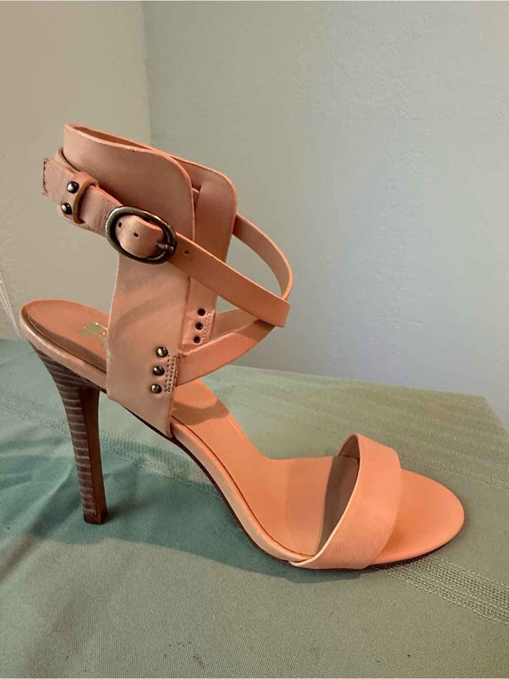 Joe’s Jeans Tilly  Heels Sandals Nude Leather Studded 10 BNIB